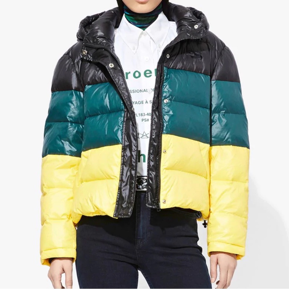 Proenza Schouler white label Puffer hooded coat Jacket - Black, Green, Yellow S